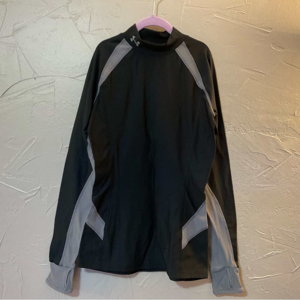 Under Armour Cold Gear Women’s Compression Shirt Top Size Medium Blue and Gray - Picture 2 of 6